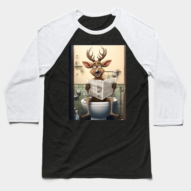 Morning News with Mr. Antler Baseball T-Shirt by vk09design